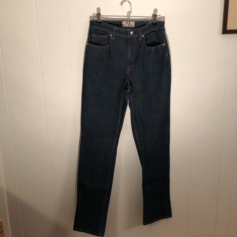Everlane High-Rise Straight Jeans in Dark Indigo